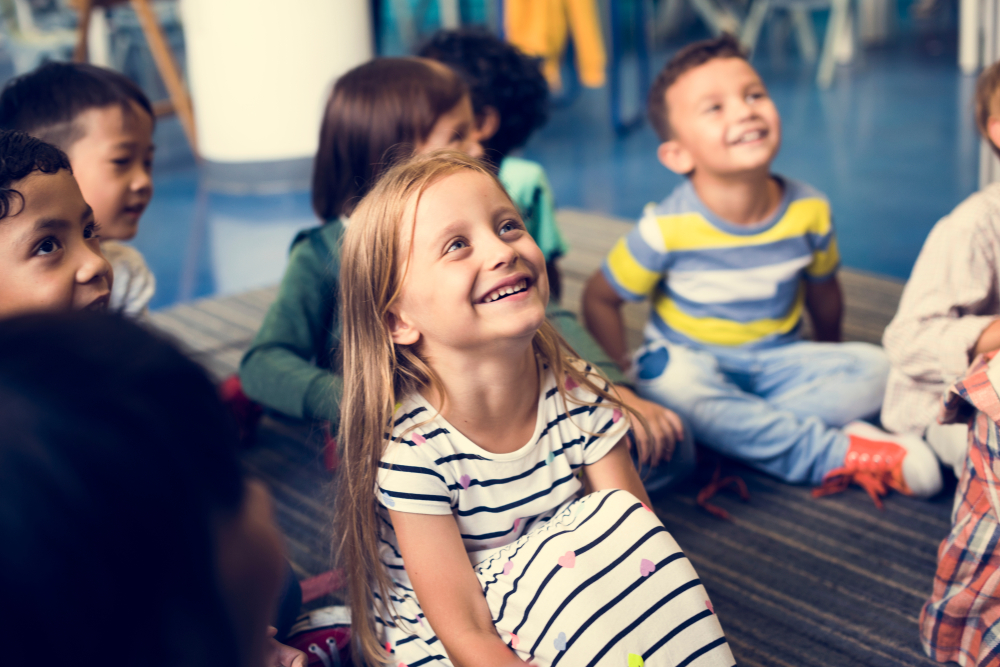 kids in daycare smiling