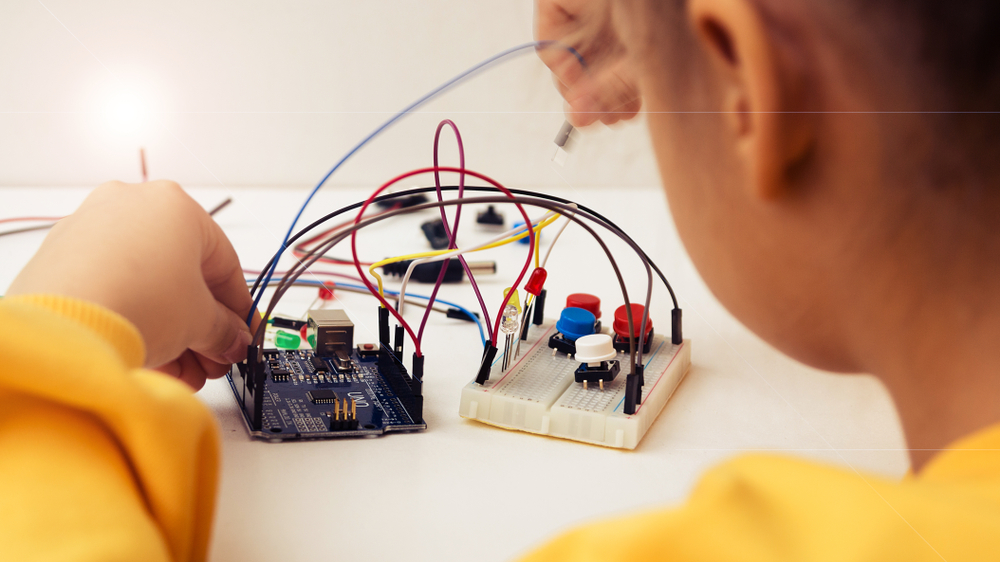 a child doing a science project