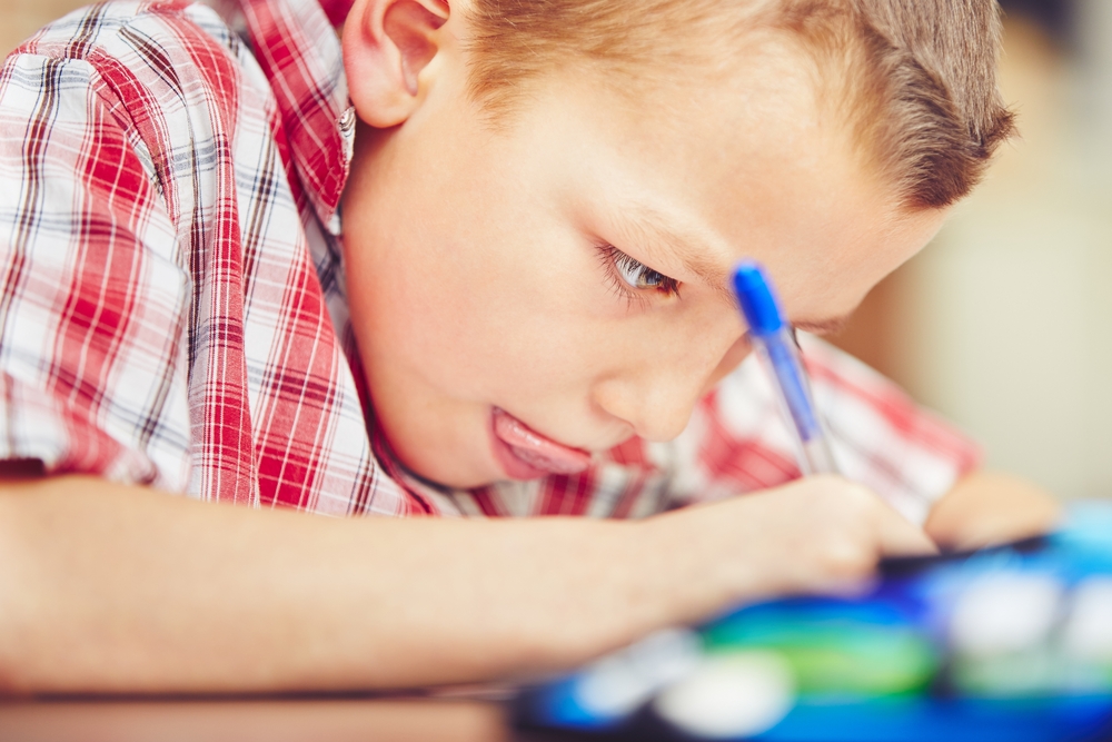 child doing homework